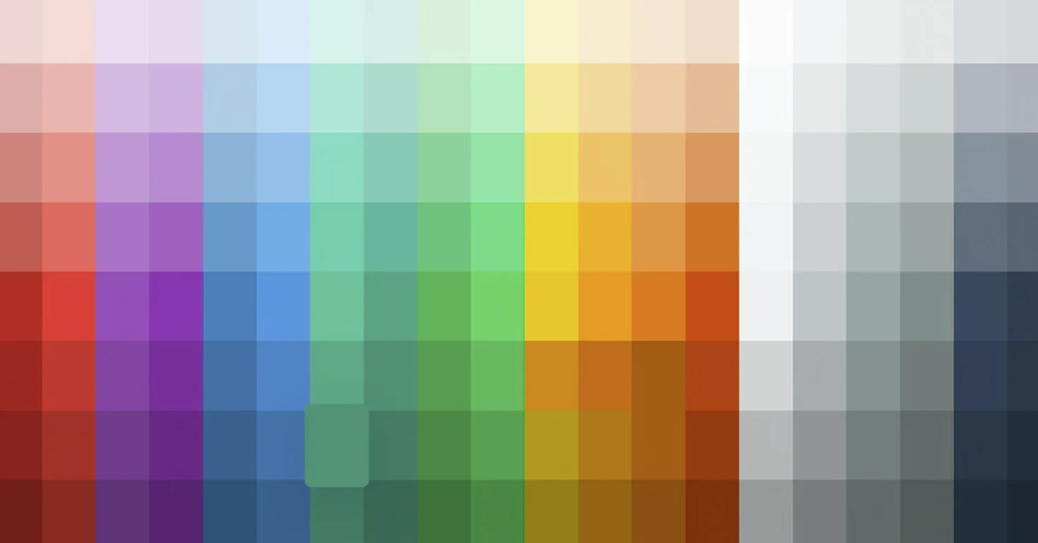 Grid of color swatches, each hue column stepping from pale tint to deep shade, showing the cohesive tints a sequential color scheme needs