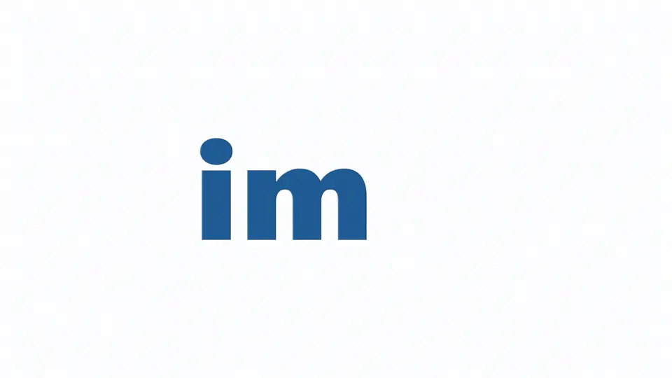 Animation in which the word minions, in yellow, turns into IM, in blue
